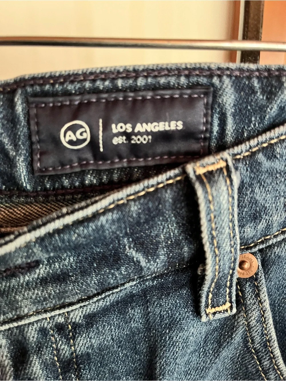Ag Adriano Goldschmied Wide-Leg Distressed Blue Denim Jeans